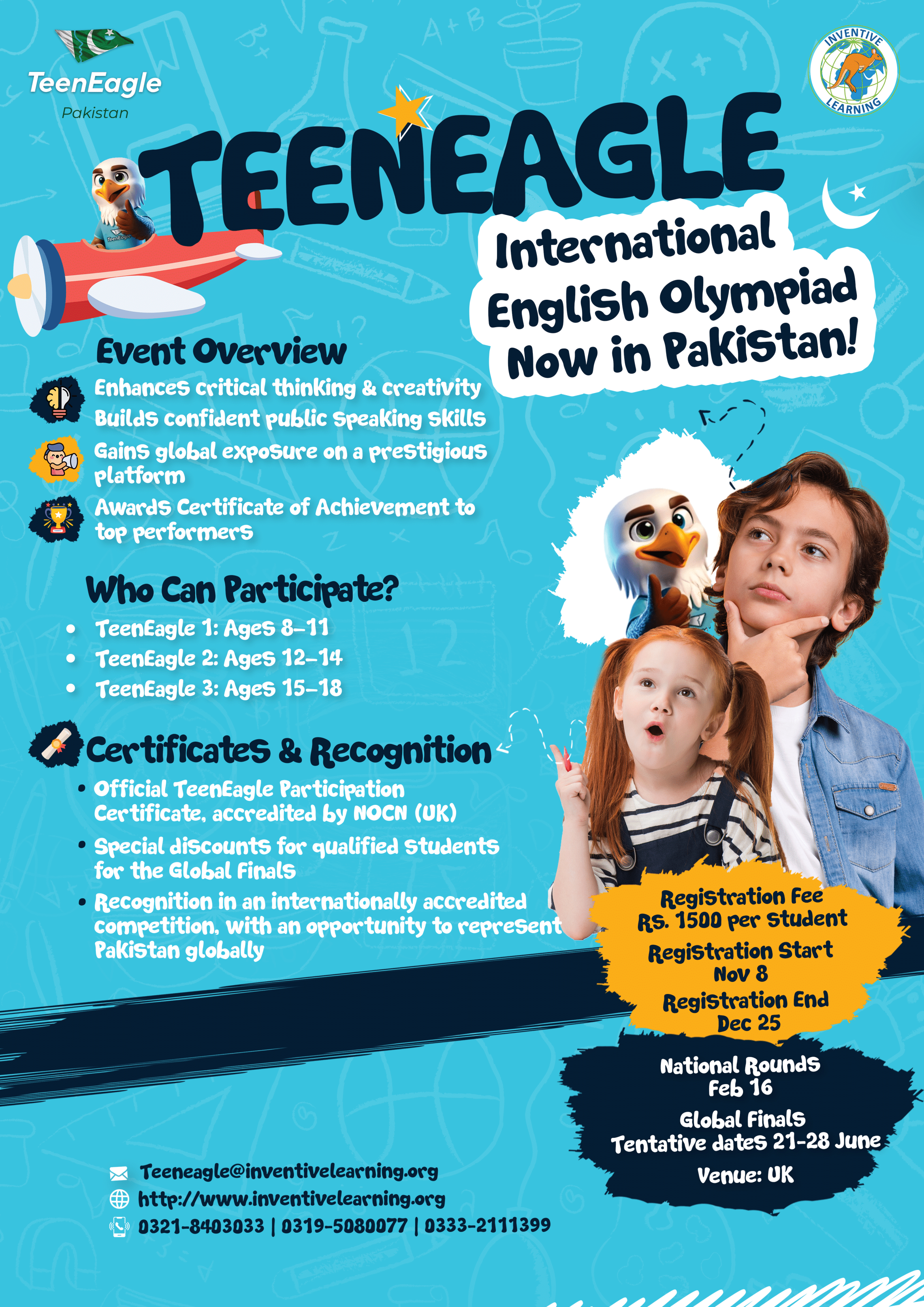TeenEagle - Global English Olympiad Poster